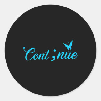 Semicolon vrouwen blijven zelfmoordbewustzijn ronde sticker