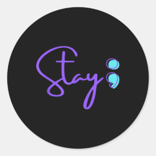 Semicolon zelfmoordpreventie bewustzijn _2 ronde sticker