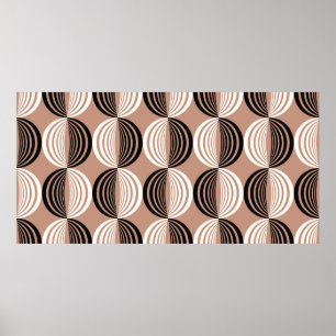 Semikirkels van lijnen naadloos geometrisch patroo poster