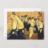 Séminaire Aikido ocre et noir carte postale (Devant / Derrière)