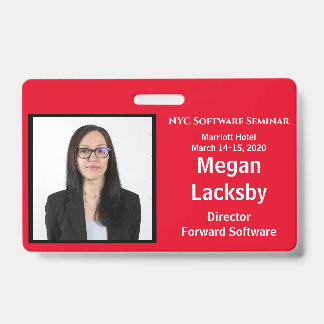 Seminar Horizontaal Rood en Wit van de Aanwezighei Badge