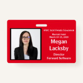 Seminar Horizontaal Rood en Wit van de Aanwezighei Badge (Achterkant)