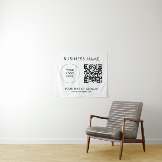 Seminar Party Event QR Code Logo Tekstachtergrond Wandkleed (In Situ (horizontaal))
