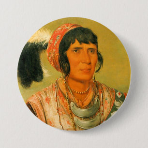 Seminole Cheif, Osceloa Ronde Button 7,6 Cm