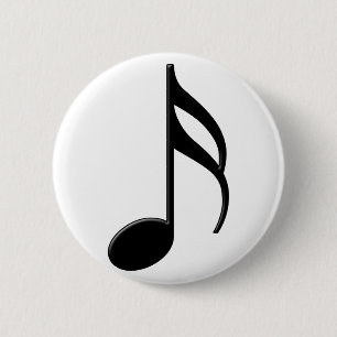 Semiquaver - Sixtetiende aantekensymbool Ronde Button 5,7 Cm