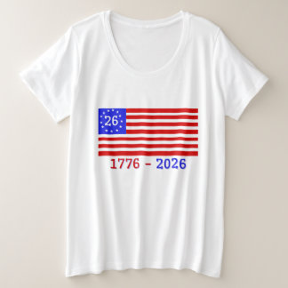 SEMIQUINCENTENNIAL: 1776 - 2026 GROTE MAAT T-SHIRT