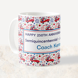 Semiquincentennial Rode Vrachtwagens Whimsical Pat Koffiemok