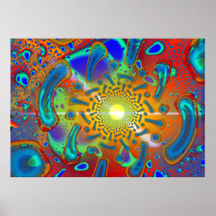 SemiSonic 3D Dichroic Glass Fractal Poster