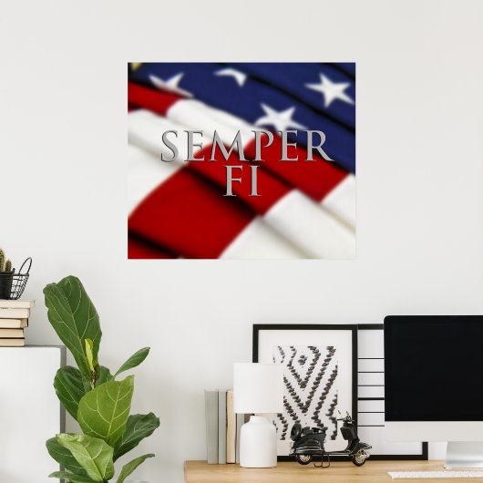 Semper-Fi-Poster Poster (Thuiskantoor)