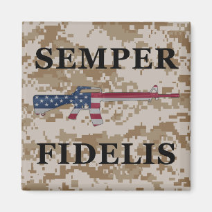 Semper Fidelis M16 Magnet Tan Magneet