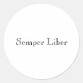 Semper Liber Ronde Sticker (Voorkant)