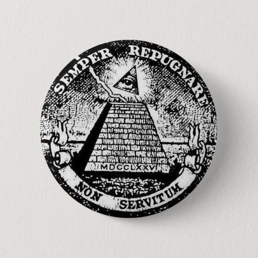 semper repugnare non servitum-toets ronde button 5,7 cm (Voorkant)