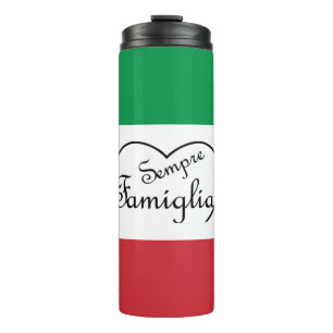 Sempre Famiglia Italy "Always Family" Heart Thermosbeker