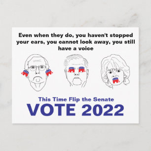 Senaat hoort nee, zie nee, stem geen kwaad 2020 briefkaart