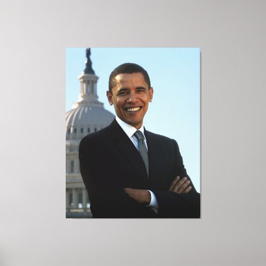 Senator Portrait, Amerikaans President Barack Obam Canvas Afdruk (Voorkant)