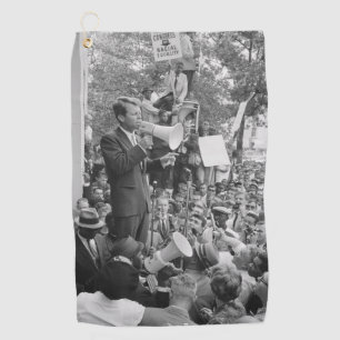 Senator Robert Kennedy voert campagne voor de Amer Golfhanddoek