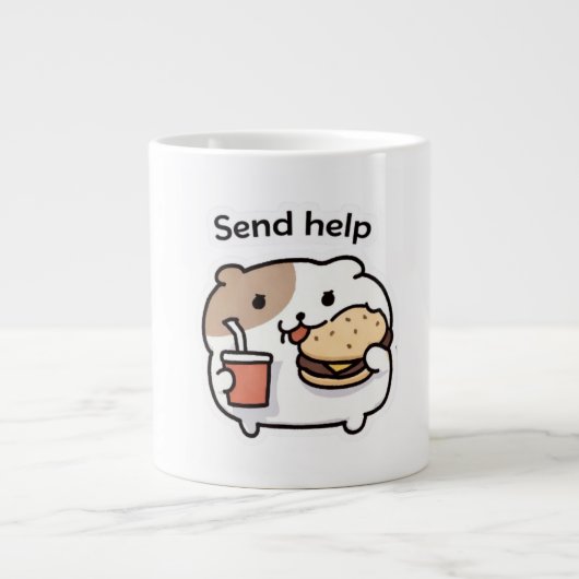 Send Help Funny Coffee Mug – Relatable Stress Meme (Devant)