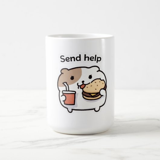 Send Help Funny Coffee Mug – Relatable Stress Meme (Centre)