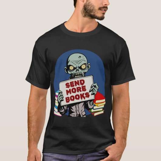 Send More Books retro funny T-shirt (Voorkant)