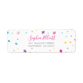 SENDER ADRES heldere grillige kleuren Etiket (Voorkant)