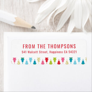 SENDER moderne feestelijke kerstboom patroon kleur Etiket