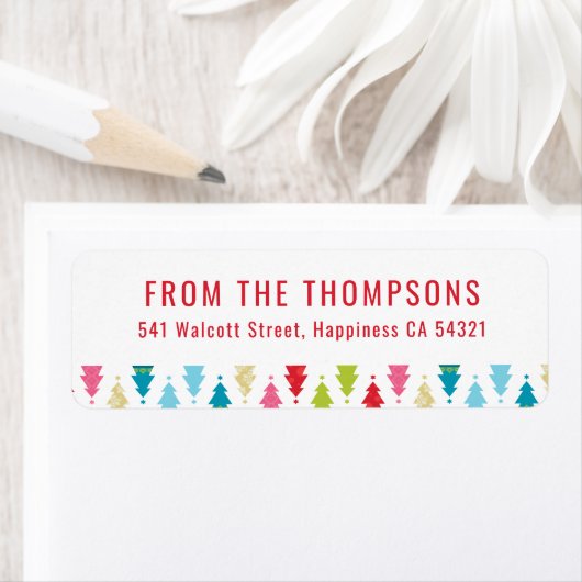 SENDER moderne feestelijke kerstboom patroon kleur Etiket (Insitu)