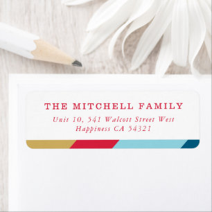 SENDER moderne minimale geometrische rood goud bla Etiket