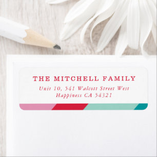 SENDER moderne minimale geometrische rood roze Etiket