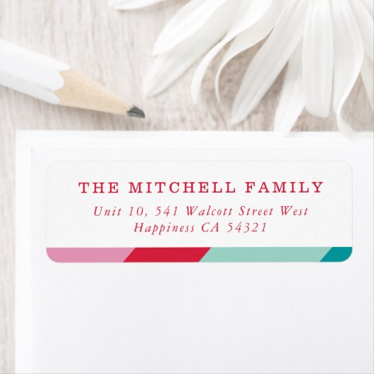 SENDER moderne minimale geometrische rood roze Etiket (Insitu)