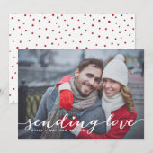 Sending Love Calligraphy Valentijnsdag Kaart (Voorkant / Achterkant)