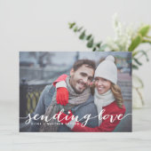 Sending Love Calligraphy Valentijnsdag Kaart (Staand voorkant)