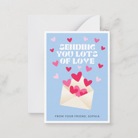 Sending Love Mail Hearts Envelope Valentine's Day Notitiekaartje (Voorkant)