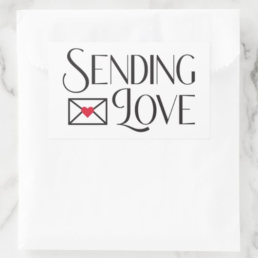 Sending Love Rechthoekige Sticker (Tas)