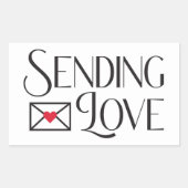 Sending Love Rechthoekige Sticker (Voorkant)
