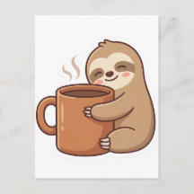 Sending Slow Vibes Sloth Postcard |Cute Hello Note