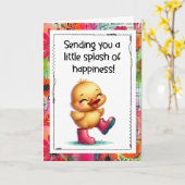 Sending You a Little Splash of Happiness Duck Card Kaart (Gele Bloem)