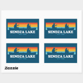 Seneca Lake New York Canoe Rechthoekige Sticker (Vel)