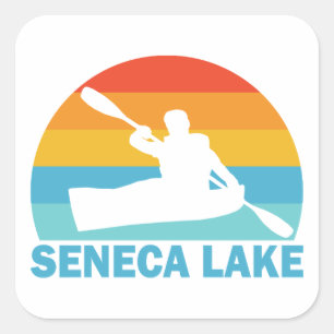Seneca Lake New York Kajak Vierkante Sticker