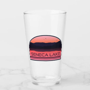 Seneca Lake New York Red Sunrise Glas