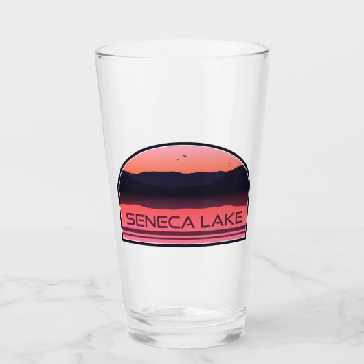 Seneca Lake New York Red Sunrise Glas (Voorkant)