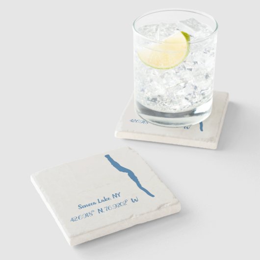 Seneca Lake, NY Marble Onderzetter (Zijkant)