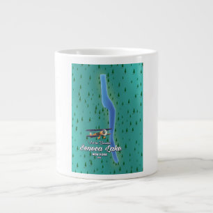 Seneca Lake, NYC meer kaart Extra Grote Beker