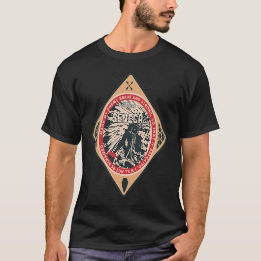 Seneca Native American Indian Brave Strong Enemy T-shirt (Voorkant)