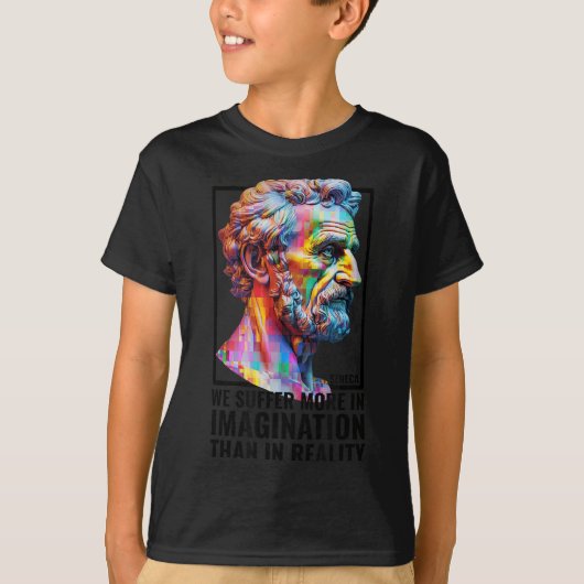 Seneca Overthinking Quote Stoïcisme Moderne Stoïci T-shirt (Voorkant)