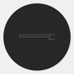 Seneca Quote over het leven - Het oude Rome - Stoï Ronde Sticker