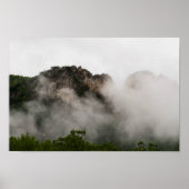 Seneca Rocks in cloud, West Virginia. Poster (Voorkant)
