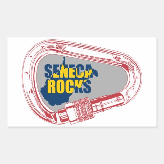 Seneca Rocks Klibing Carabiner Rechthoekige Sticker (Voorkant)