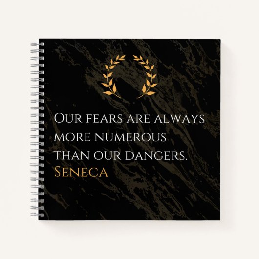 Seneca's Insight: Angsten in vergelijking met echt Notitieboek (Voorkant)