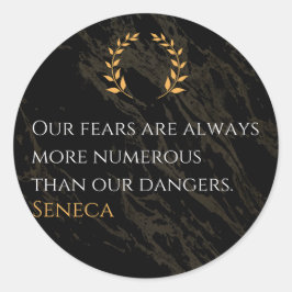 Seneca's Insight: Angsten in vergelijking met echt Ronde Sticker