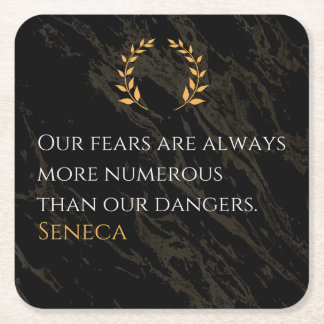 Seneca's Insight: Angsten in vergelijking met echt Vierkante Kartonnen Onderzetter